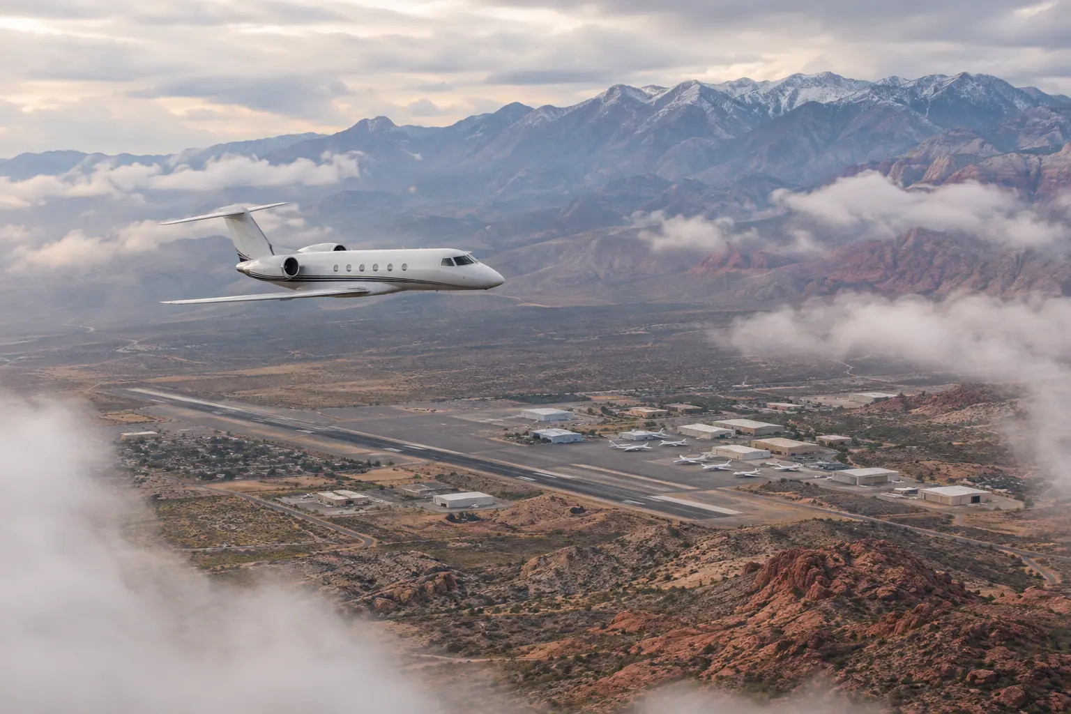Private jets at North Las Vegas Airport
